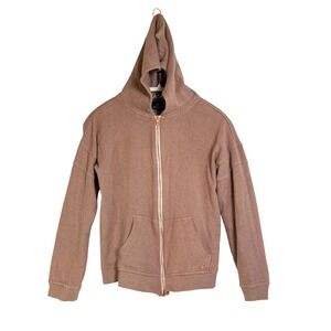 Volcom Lived in Lounge Zip Up Hoodie Rose Mauve Cozy Fleece Women's Size S